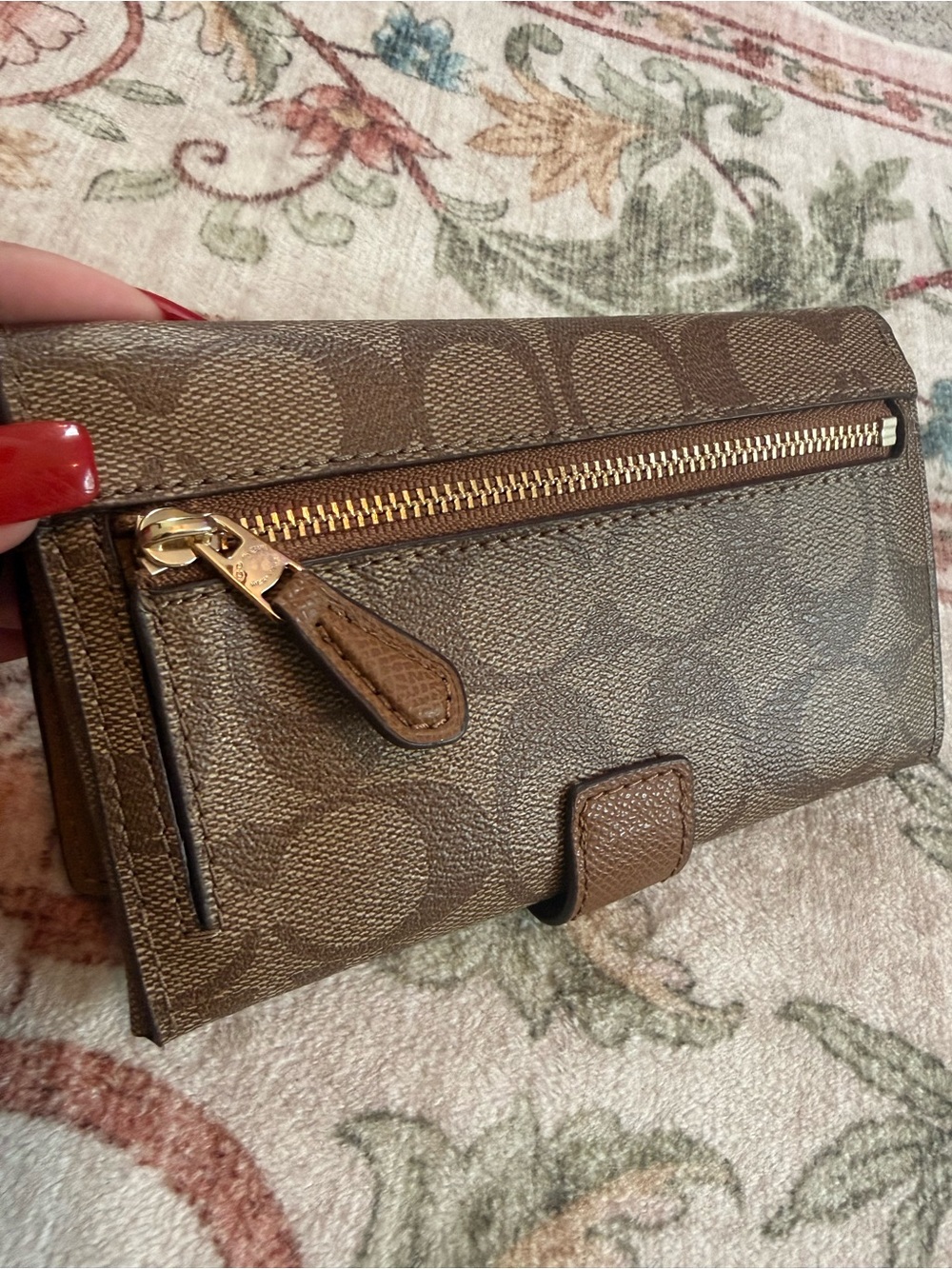 Coach Brown Signature Canvas Wristlet - Picture 3 of 3